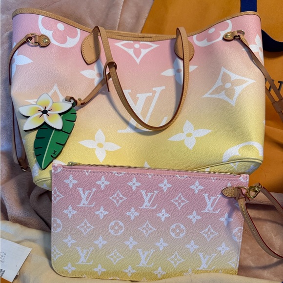 Louis Vuitton Handbags - Louis Vuitton Gradient Pink & Yellow Tote & Wristlet BUNDLE, NEW!! 🌸 MAKE OFFER